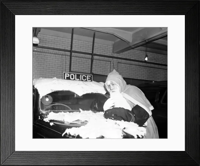Framed Print : Father Christmas is really Police Sergeant Cyril Condliffe of Salford Police