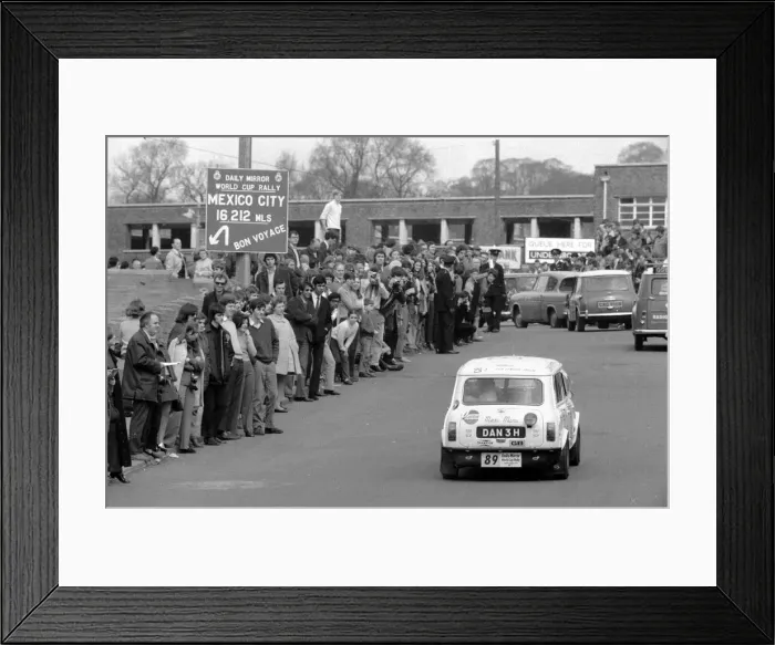 Framed Print : Number 89 The Conroy Motors Austin Mini Coopers seen here leaving Wembley at the start Framed Print : Number 89 The Conroy Motors Austin Mini Coopers seen here leaving Wembley at the start