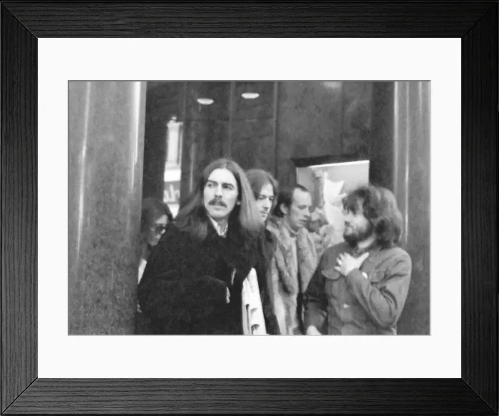 Framed Print : George Harrison leaves the Midland Hotel, New Street, Birmingham prior to appearing Framed Print : George Harrison leaves the Midland Hotel, New Street, Birmingham prior to appearing