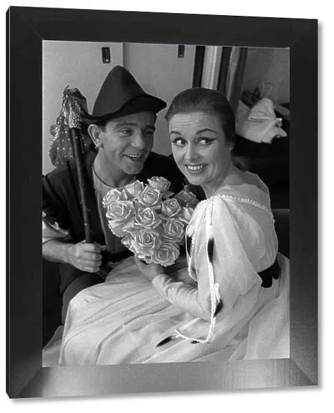 Norman Wisdom with Yana December 1960 Backstage at theatre where they are starring