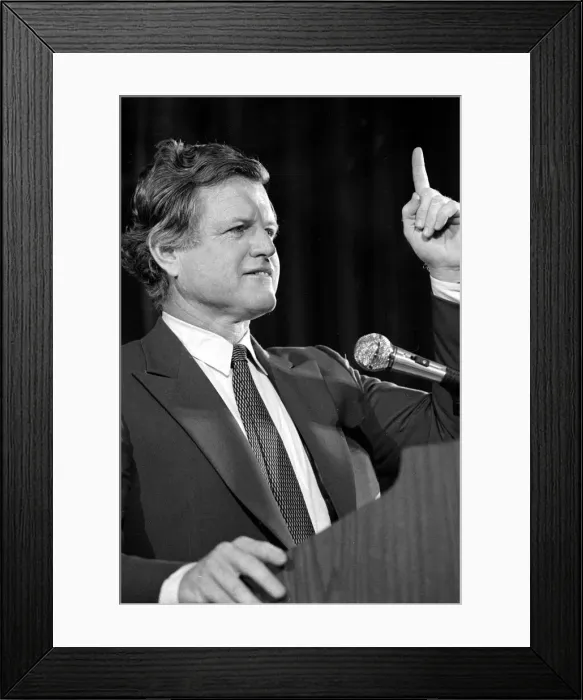 Framed Print : American senator Edward Kennedy during the Democratic party National Convention in New