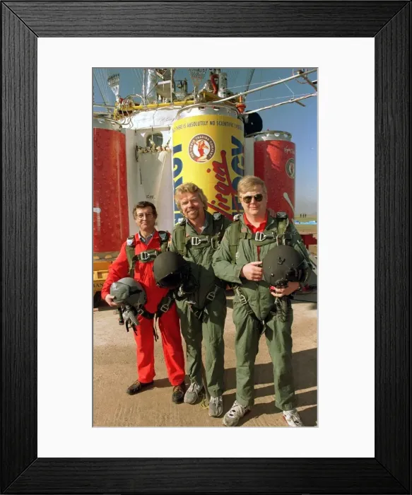 Framed Print : Virgin Global Challenger crew Alex Ritchie Richard Branson Framed Print : Virgin Global Challenger crew Alex Ritchie Richard Branson