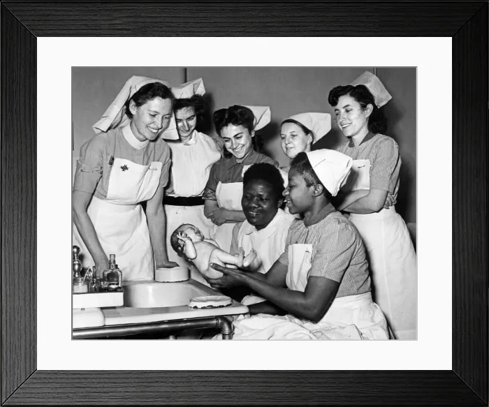 Framed Print : Student nurses Moduph Marke from Freetown, Sierra Leone and Rebecca solanke of Lagos Framed Print : Student nurses Moduph Marke from Freetown, Sierra Leone and Rebecca solanke of Lagos