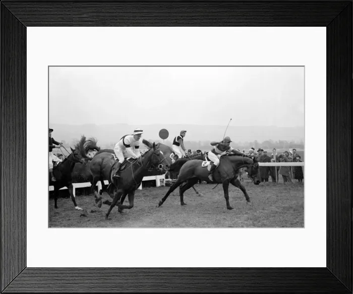 Framed Print : First day of the Cheltenham Festival 1960. E. S. B leads the 2nd race Framed Print : First day of the Cheltenham Festival 1960. E. S. B leads the 2nd race