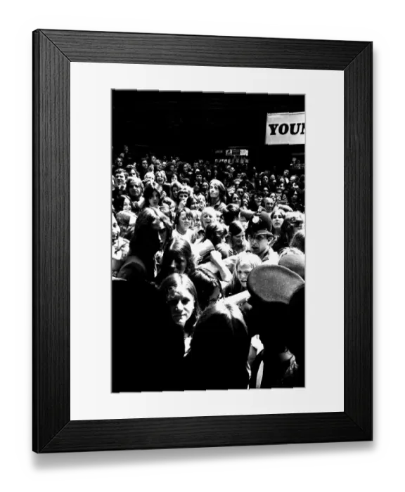 Framed Print : Fans mobbed Ebenezers Boutique in Silver Street, Durham when Adam Faith came to open it Framed Print : Fans mobbed Ebenezers Boutique in Silver Street, Durham when Adam Faith came to open it