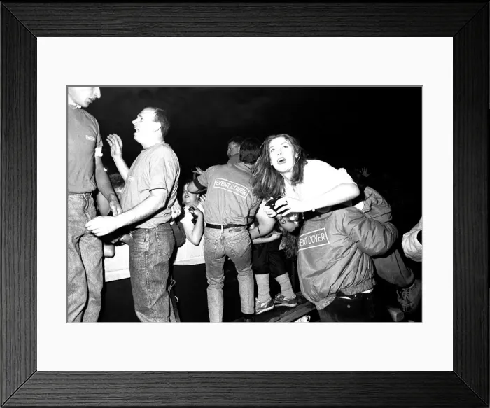 Framed Print : Lib - Boy Band New Kids on the Block perform at Whitley Bay Ice Rink 27 April 1990