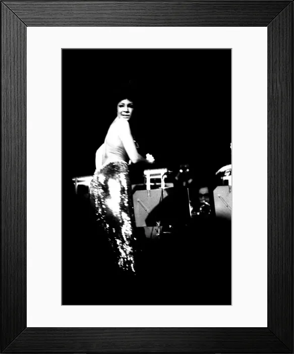 Framed Print : Shirley Bassey performing on stage in concert at Newcastle City Hall 30th April 1971 Framed Print : Shirley Bassey performing on stage in concert at Newcastle City Hall 30th April 1971