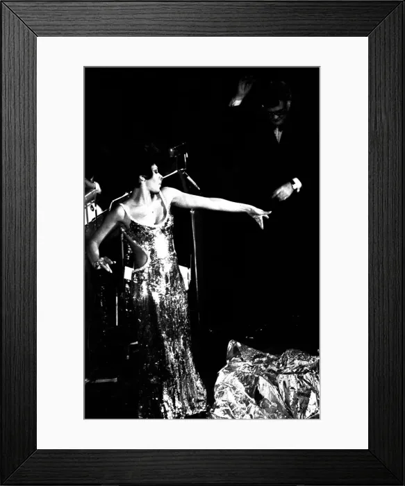 Framed Print : Shirley Bassey performing on stage in concert at Newcastle City Hall 30th April 1971