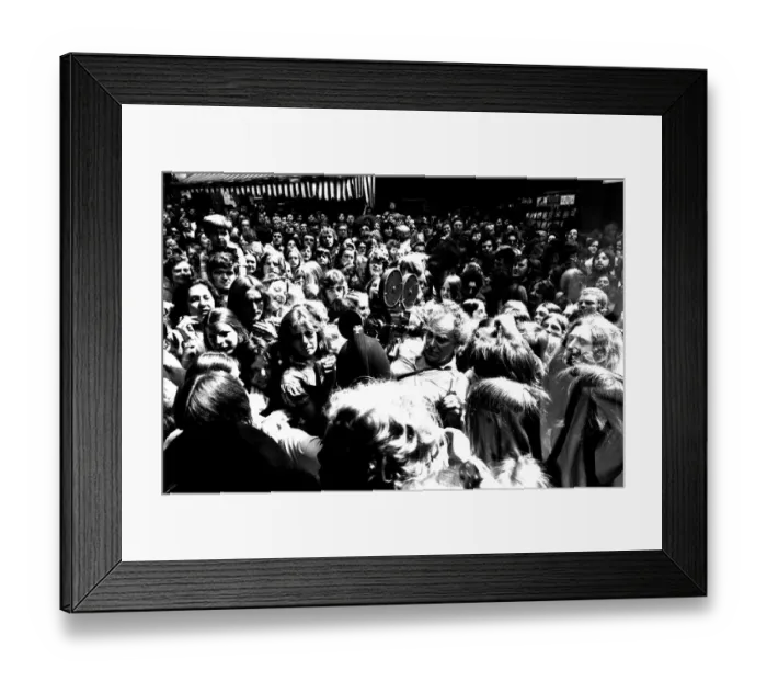 Framed Print : Fans mobbed Ebenezers Boutique in Silver Street, Durham when Adam Faith came to open it Framed Print : Fans mobbed Ebenezers Boutique in Silver Street, Durham when Adam Faith came to open it