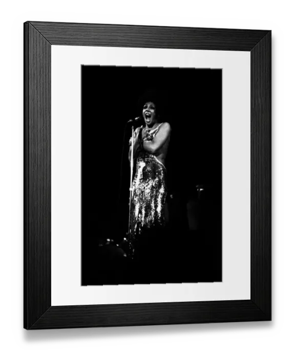 Framed Print : Shirley Bassey performing on stage in concert at Newcastle City Hall 30th April 1971 Framed Print : Shirley Bassey performing on stage in concert at Newcastle City Hall 30th April 1971