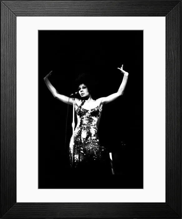 Framed Print : Shirley Bassey performing on stage in concert at Newcastle City Hall 30th April 1971