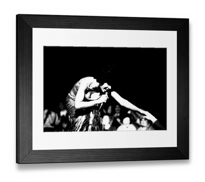 Framed Print : Shirley Bassey performing on stage in concert at Newcastle City Hall 30th April 1971 Framed Print : Shirley Bassey performing on stage in concert at Newcastle City Hall 30th April 1971