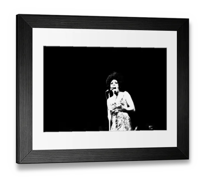 Framed Print : Shirley Bassey performing on stage in concert at Newcastle City Hall 30th April 1971 Framed Print : Shirley Bassey performing on stage in concert at Newcastle City Hall 30th April 1971