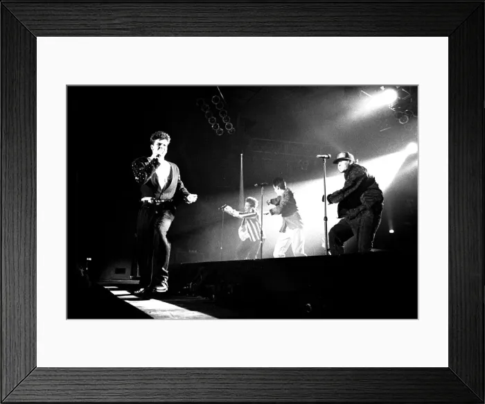 Framed Print : Lib - Boy Band New Kids on the Block perform at Whitley Bay Ice Rink 27 April 1990