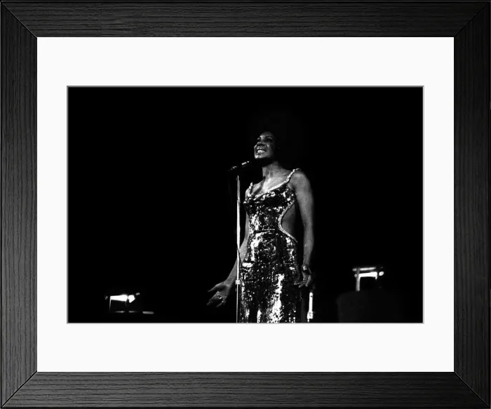 Framed Print : Shirley Bassey performing on stage in concert at Newcastle City Hall 30th April 1971