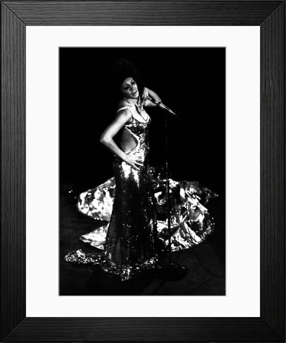 Framed Print : Shirley Bassey performing on stage in concert at Newcastle City Hall 30th April 1971 Framed Print : Shirley Bassey performing on stage in concert at Newcastle City Hall 30th April 1971