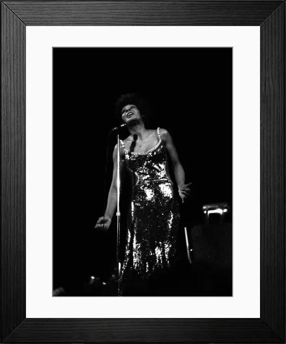 Framed Print : Shirley Bassey performing on stage in concert at Newcastle City Hall 30th April 1971