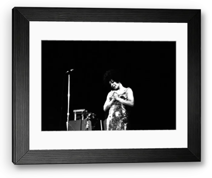 Framed Print : Shirley Bassey performing on stage in concert at Newcastle City Hall 30th April 1971 Framed Print : Shirley Bassey performing on stage in concert at Newcastle City Hall 30th April 1971