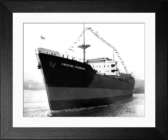 Framed Print : The 9, 820 motor vessel Crystal Diamond after her launch from Hawthorn Leslies yard