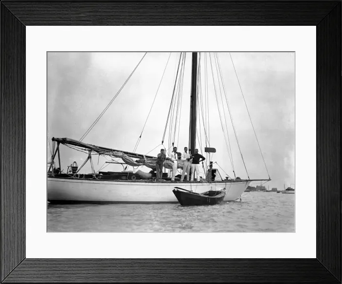 Framed Print : The small cutter ship Keith after crossing from Nova Scotia to England in twenty five