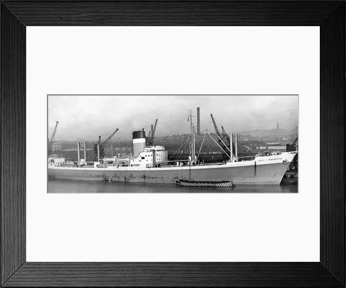 Framed Print : The City of Winchester needs plenty of room at Newcastle Quay in 1954
