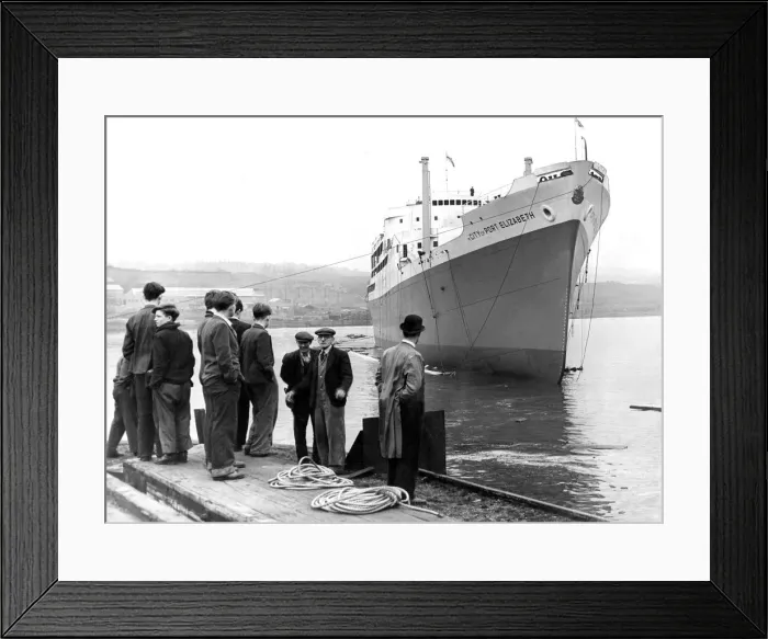 Framed Print : The City Of Port Elizabeth at the time of her launch at Walker in 1952 Framed Print : The City Of Port Elizabeth at the time of her launch at Walker in 1952