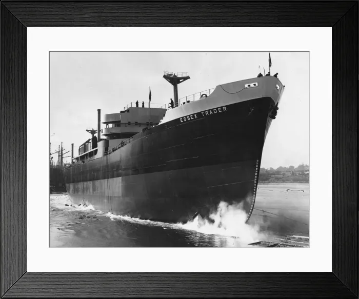 Framed Print : The cargo ship Essex Trader after her launch at Austin and Pickersgill Framed Print : The cargo ship Essex Trader after her launch at Austin and Pickersgill