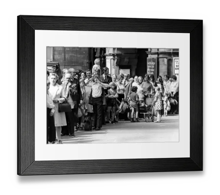 Framed Print : Queues of happy holidaymakers swamped Newcastles Central Station as they headed for Framed Print : Queues of happy holidaymakers swamped Newcastles Central Station as they headed for