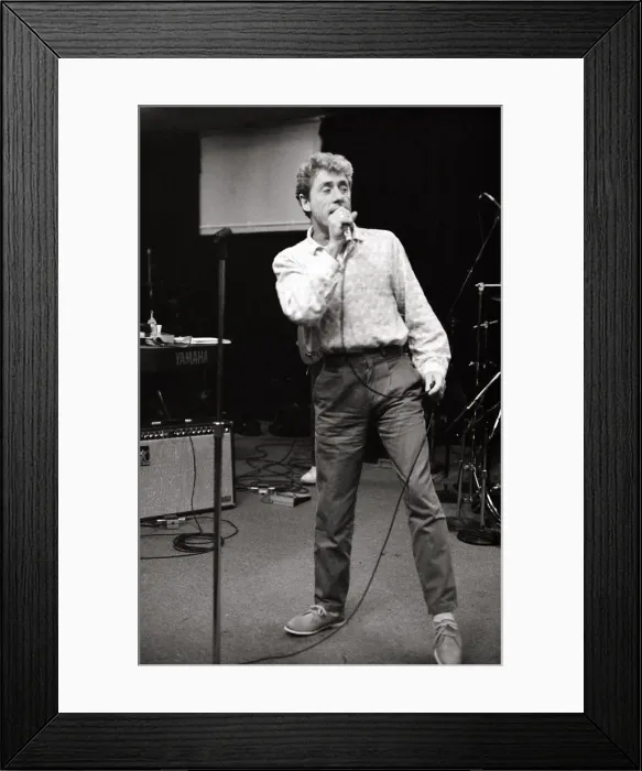 Framed Print : Roger Daltrey former singer of The Who'- November 1985 Is rehearsing