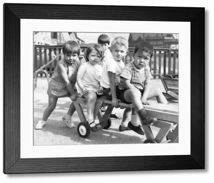 Framed Print : These pupils are enjoying the sunshine in their nursery playground Framed Print : These pupils are enjoying the sunshine in their nursery playground