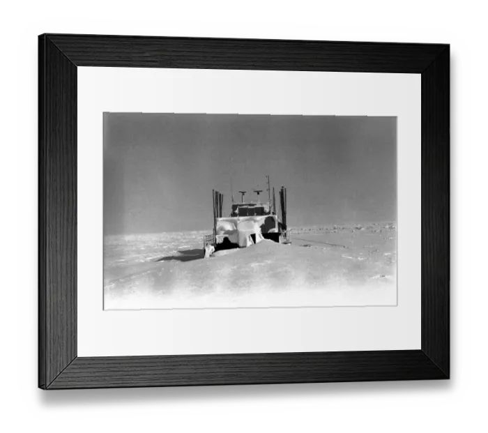 Framed Print : Prudhoe Bay Alaska. Ships frozen in the beaufort sea Prudhoe Bay. April 1977 77-02128-018