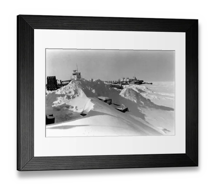 Framed Print : Prudhoe Bay Alaska. Ships frozen in the Beaufort Sea Prudhoe Bay. April 1977 77-02128-004