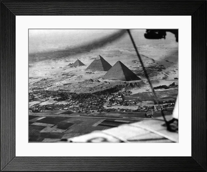 Framed Print : A wonderful view of the pyramids from a R. A. F. Bomber Transport Framed Print : A wonderful view of the pyramids from a R. A. F. Bomber Transport