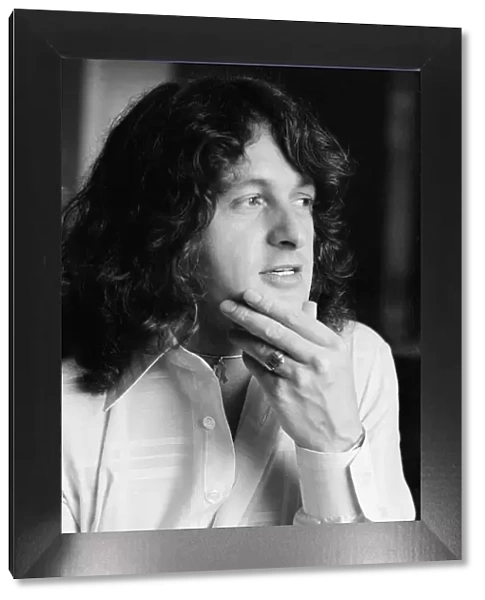 Jon Anderson of progressive rock group Yes at home. 1st July 1977