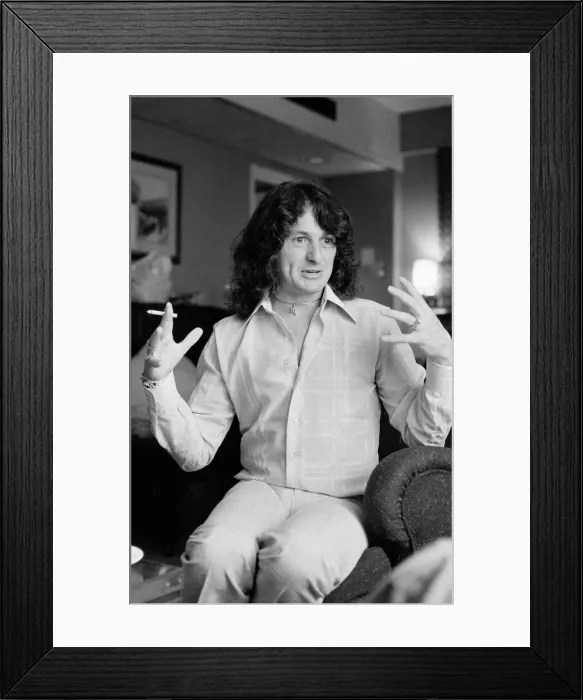 Framed Print : Jon Anderson of progressive rock group Yes at home. 1st July 1977 Framed Print : Jon Anderson of progressive rock group Yes at home. 1st July 1977