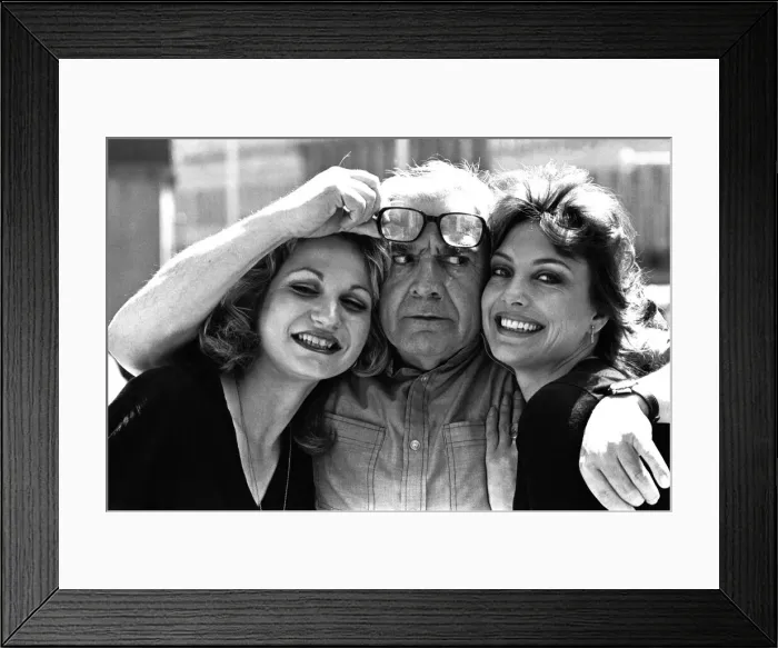 Framed Print : Comedian Harry Worth, pictured on June 18, 1979, with Debbie Arnold (left Framed Print : Comedian Harry Worth, pictured on June 18, 1979, with Debbie Arnold (left