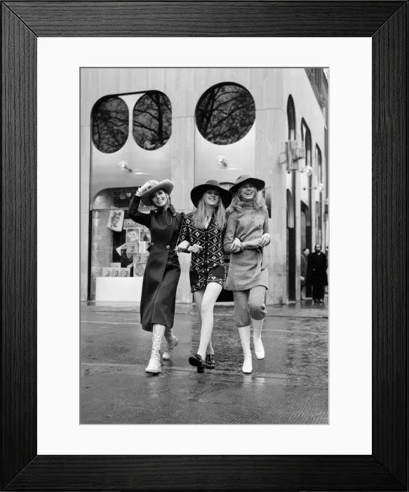 Framed Print : Female fashions for export being modelled on the Kings Road, Chelsea, London Framed Print : Female fashions for export being modelled on the Kings Road, Chelsea, London