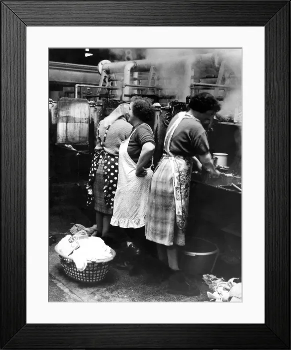 Framed Print : There was a sense of community among sloshing water and a steamy atmosphere between