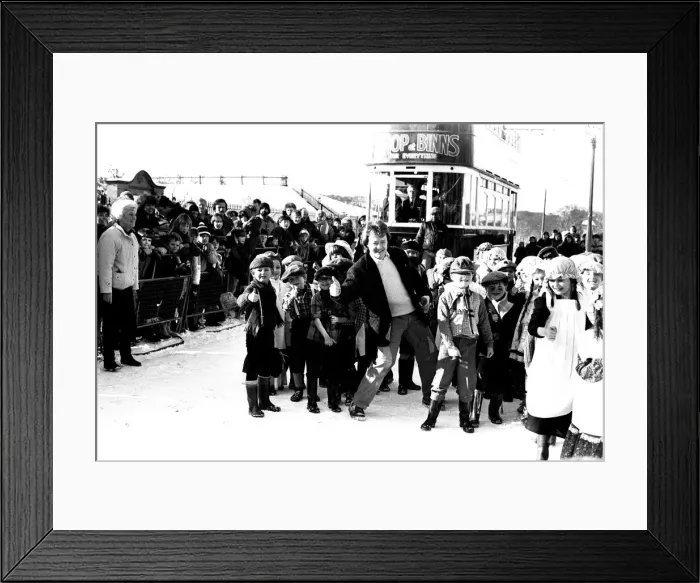 Framed Print : The television programme Saturday Superstore and Keith Chegwin visits Beamish Museum Framed Print : The television programme Saturday Superstore and Keith Chegwin visits Beamish Museum
