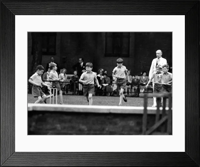 Framed Print : Prince Charles - The Prince of Wales (thrid from left), joining in the game of Framed Print : Prince Charles - The Prince of Wales (thrid from left), joining in the game of