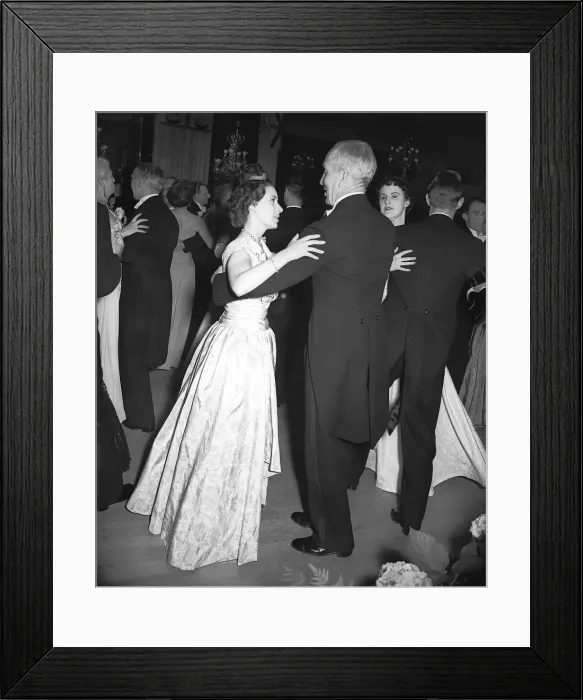 Framed Print : Princess Margaret dancing at a ball June 1954 in aid of King George Framed Print : Princess Margaret dancing at a ball June 1954 in aid of King George