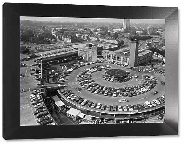 The Market roof car park in Coventry full of shoppers cars. 30th August 1985