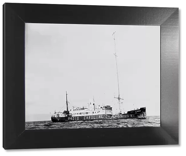 Radio Caroline pirate radio ship off the coast of Ramsey on the Isle of Man