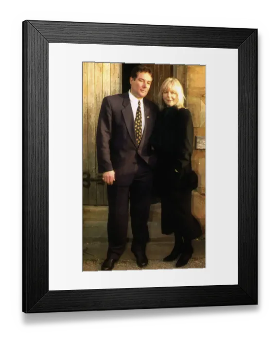 Framed Print : Former Liverpool Councillor Derek Hatton with his wife Shirley at Mold Crown Court for a Framed Print : Former Liverpool Councillor Derek Hatton with his wife Shirley at Mold Crown Court for a