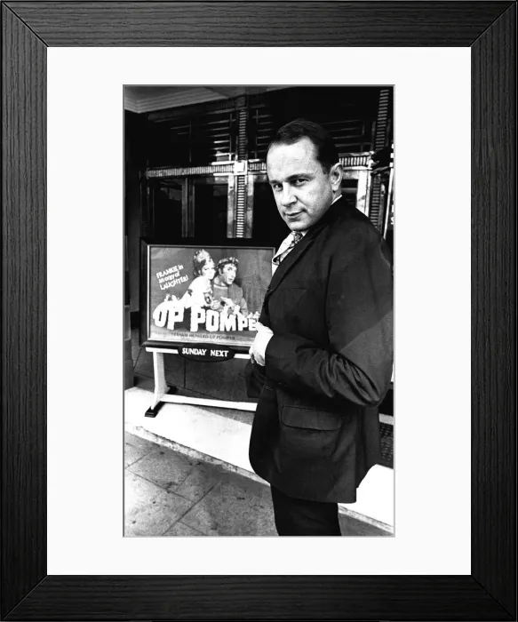 Framed Print : Ned Sherrin, a film and TV producer, who flew into Newcastle on June 16, 1971 Framed Print : Ned Sherrin, a film and TV producer, who flew into Newcastle on June 16, 1971