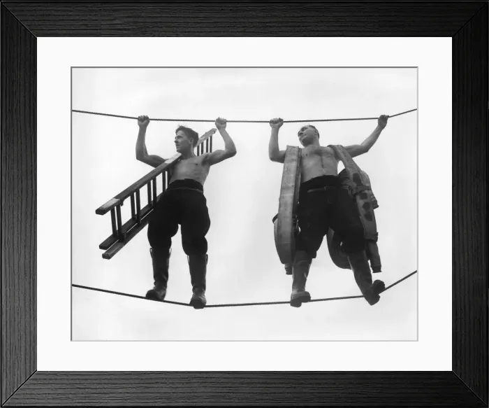 Framed Print : Firemen of the NFS attending an assault and toughening up training course at Number 36 Framed Print : Firemen of the NFS attending an assault and toughening up training course at Number 36