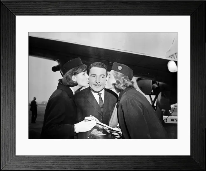 Framed Print : Paddy Hopkirk arrives back in the UK after winning the 1964 Monte Carlo Rally in a Mini Framed Print : Paddy Hopkirk arrives back in the UK after winning the 1964 Monte Carlo Rally in a Mini