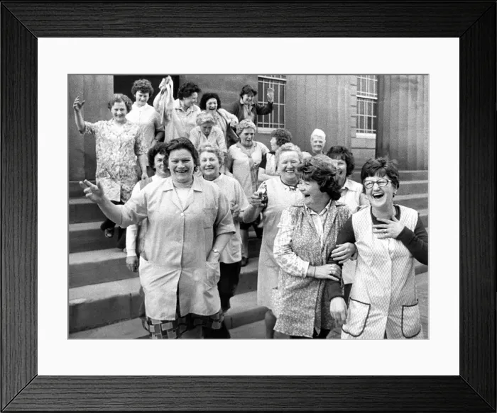 Framed Print : These cleaners from Northumberland County Council have just found out they don Framed Print : These cleaners from Northumberland County Council have just found out they don