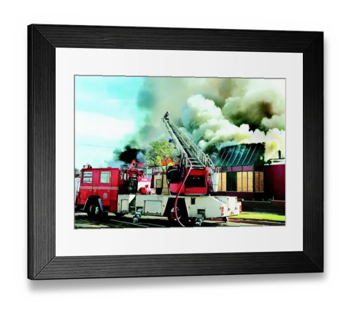 Framed Print : Firefighters tackle the blaze at Jumping Jacks pub in Hebburn, Gateshead