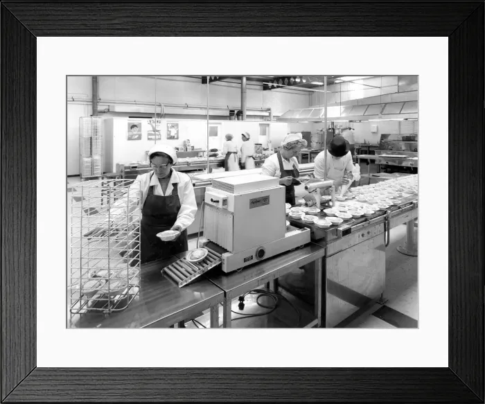 Framed Print : The kitchens of a staff canteen